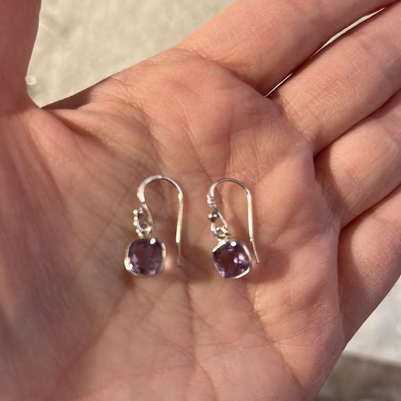 Jewelry - Sterling Silver earrings with purple stone